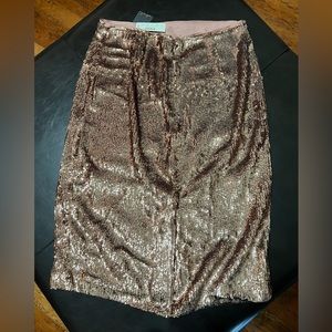 J Crew Rose Gold Sequin Skirt